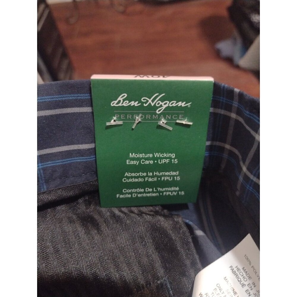 NWT Ben Hogan Men’s Performance Stretch Golf Navy Blue Plaid Shorts SZ 40 New - Picture 4 of 11